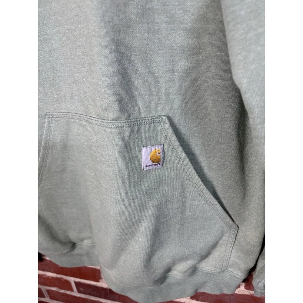 Carhartt Hoodie Sweatshirt Pullover Loose Fit Green Shamrock Irish Mens Medium